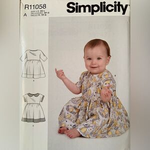 Simplicity size Large baby dress sewing pattern